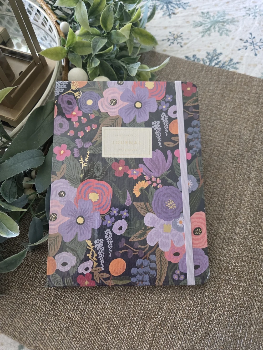 Floral Hardcover Journal Notebook - Purple Floral With Pen